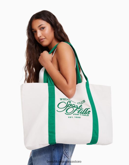 Bershka femei geantă tote imprimată cremă Z86D2416 accesorii