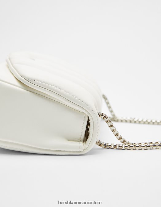 Bershka femei geantă verticală cu lanț matlasată alb Z86D2409 accesorii