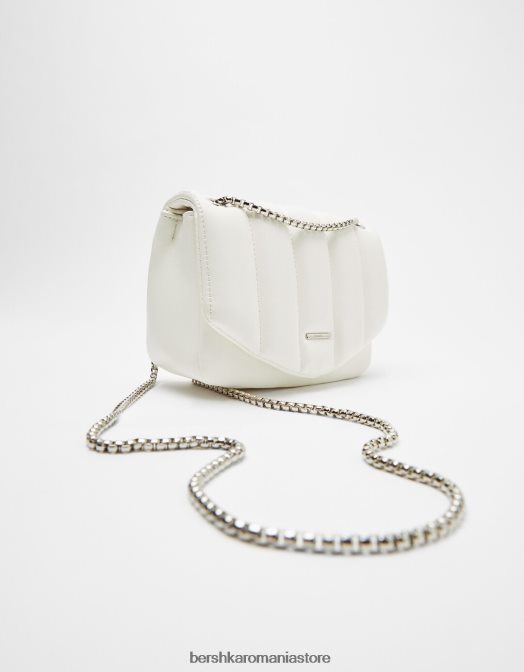 Bershka femei geantă verticală cu lanț matlasată alb Z86D2409 accesorii