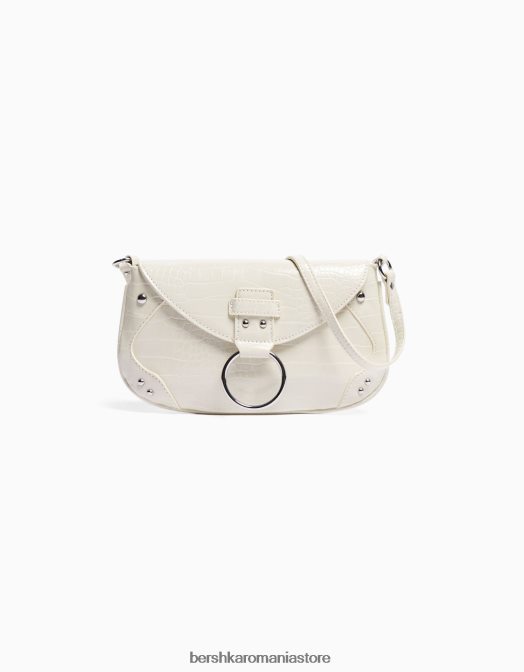 Bershka femei geanta cu maner si clapa inel cremă Z86D2413 accesorii