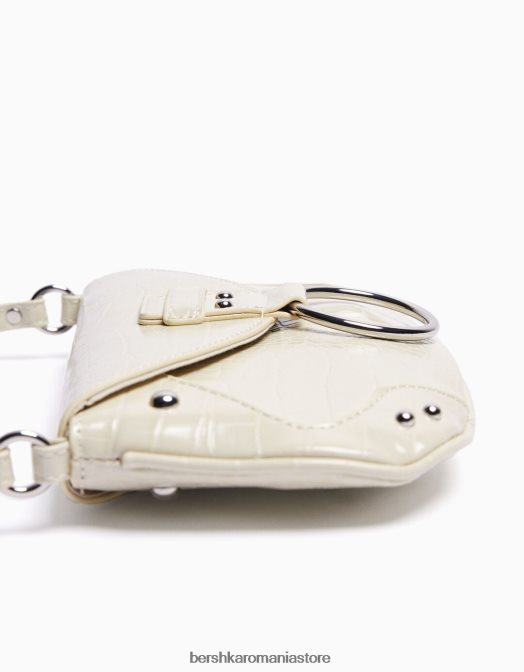 Bershka femei geanta cu maner si clapa inel cremă Z86D2413 accesorii
