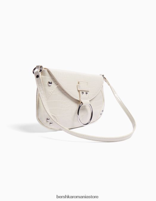 Bershka femei geanta cu maner si clapa inel cremă Z86D2413 accesorii
