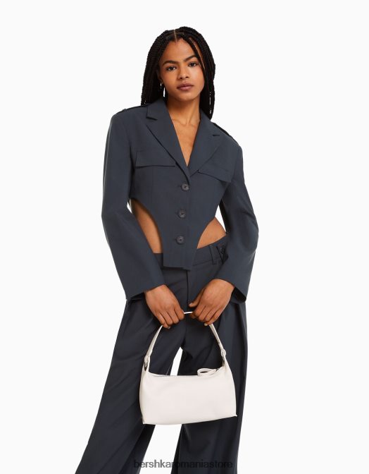 Bershka femei geanta cu maner si inel alb Z86D1907 accesorii