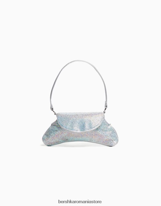 Bershka femei geanta cu strass cu maner argint Z86D1824 accesorii