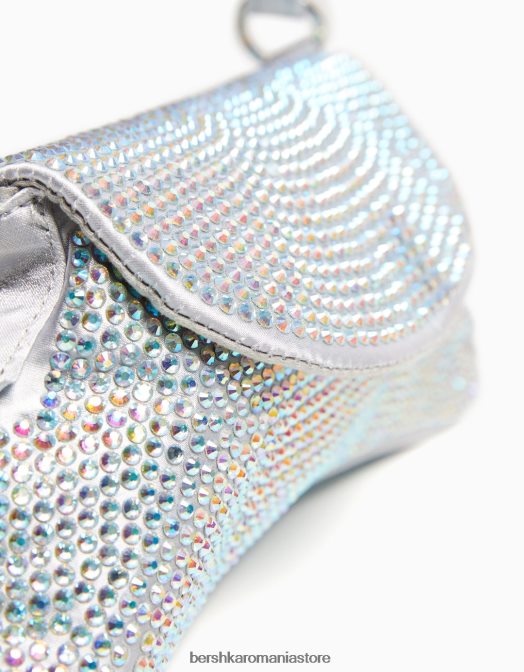 Bershka femei geanta cu strass cu maner argint Z86D1824 accesorii