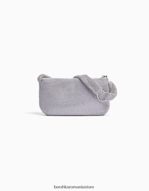 Bershka femei geanta cu strass cu maner argint Z86D1868 accesorii