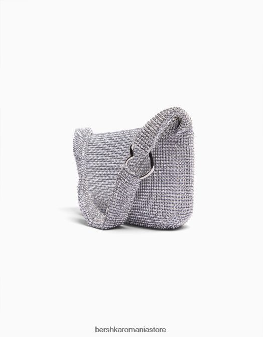 Bershka femei geanta cu strass cu maner argint Z86D1868 accesorii