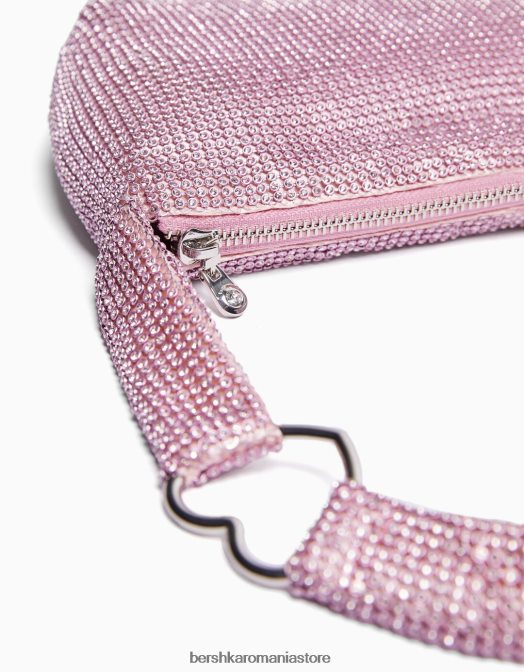 Bershka femei geanta cu strass cu maner roz Z86D1873 accesorii