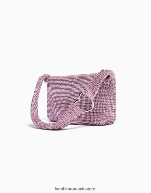 Bershka femei geanta cu strass cu maner roz Z86D1873 accesorii