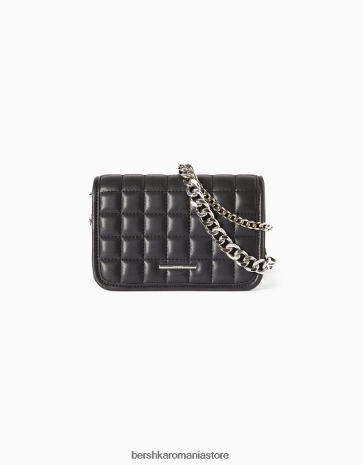 Bershka femei geanta de mana matlasata cu lant gri Z86D2364 accesorii