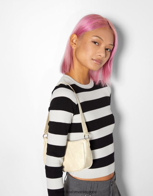 Bershka femei geanta de umar din imitatie de piele bej Z86D2355 accesorii