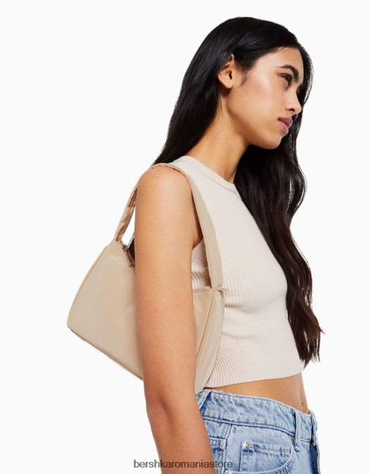 Bershka femei geanta de umar din stofa bej Z86D2344 accesorii