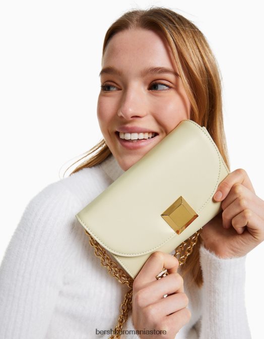 Bershka femei geanta de umar mini patrata cu detaliu cremă Z86D2418 accesorii
