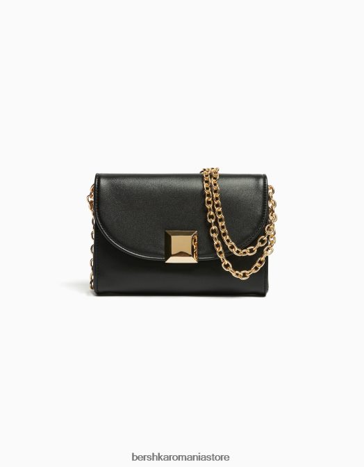 Bershka femei geanta de umar mini patrata cu detaliu negru Z86D2417 accesorii