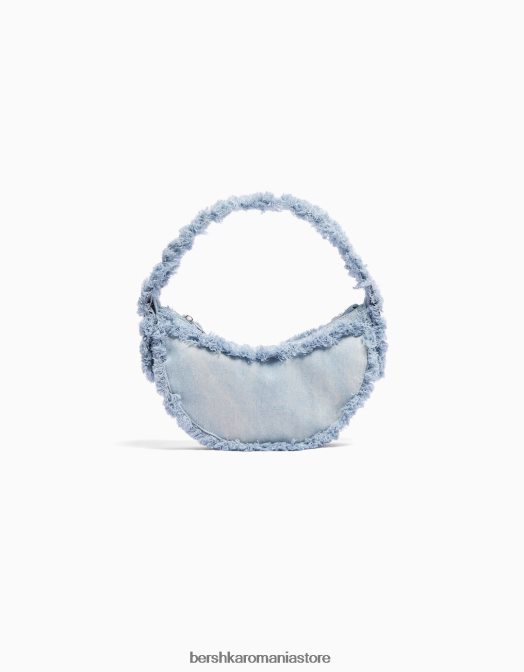 Bershka femei geanta denim cu franjuri albastru Z86D1966 accesorii