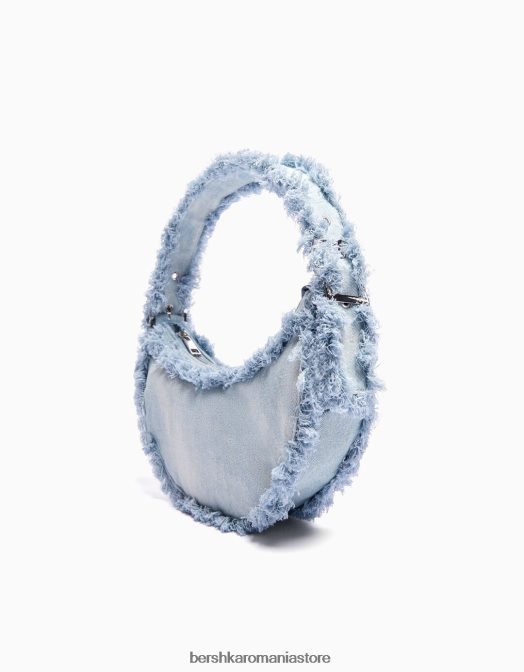 Bershka femei geanta denim cu franjuri albastru Z86D1966 accesorii