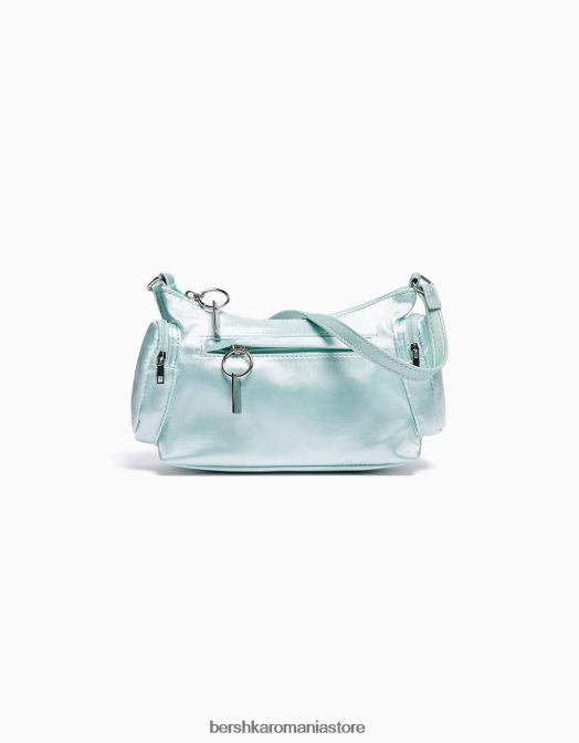 Bershka femei geanta din stofa cu bareta si buzunare multiple verde Z86D2353 accesorii