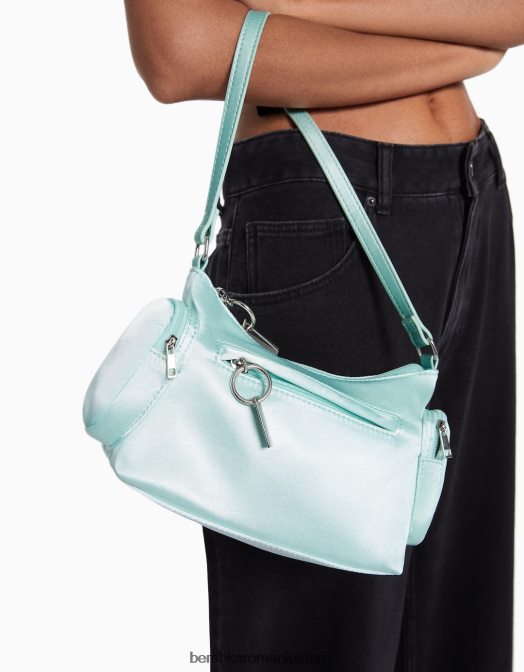 Bershka femei geanta din stofa cu bareta si buzunare multiple verde Z86D2353 accesorii