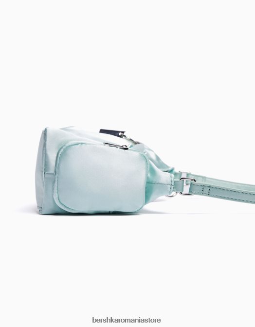 Bershka femei geanta din stofa cu bareta si buzunare multiple verde Z86D2353 accesorii