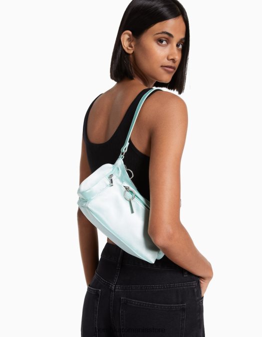 Bershka femei geanta din stofa cu bareta si buzunare multiple verde Z86D2353 accesorii