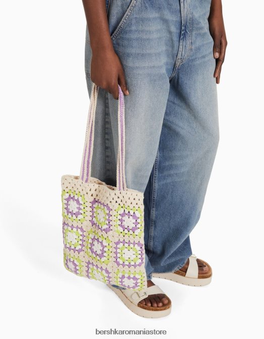 Bershka femei geanta shopper crosetata violet Z86D2375 accesorii