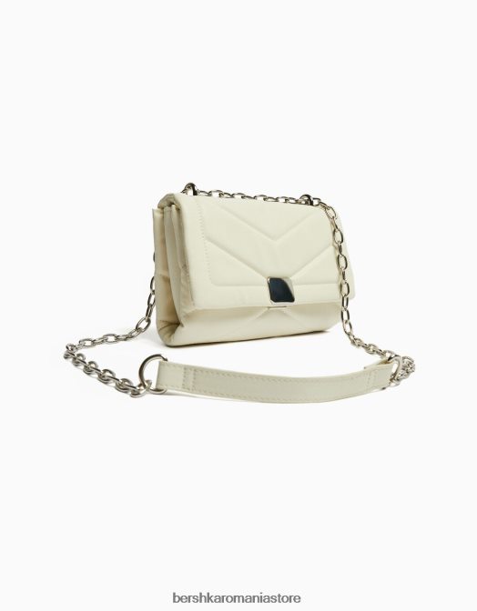 Bershka femei mini geanta de umar matlasata cu lant alb Z86D2352 accesorii