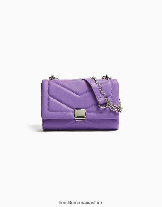 Bershka femei mini geanta de umar matlasata cu lant violet Z86D2351 accesorii