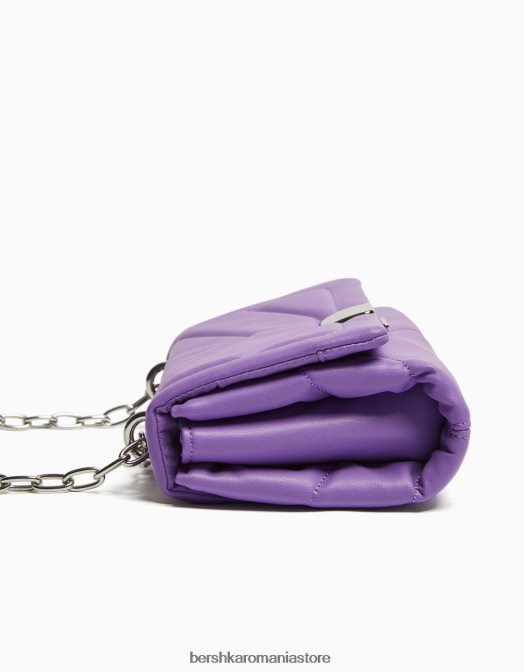 Bershka femei mini geanta de umar matlasata cu lant violet Z86D2351 accesorii