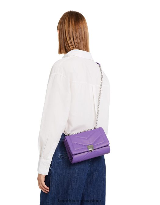 Bershka femei mini geanta de umar matlasata cu lant violet Z86D2351 accesorii