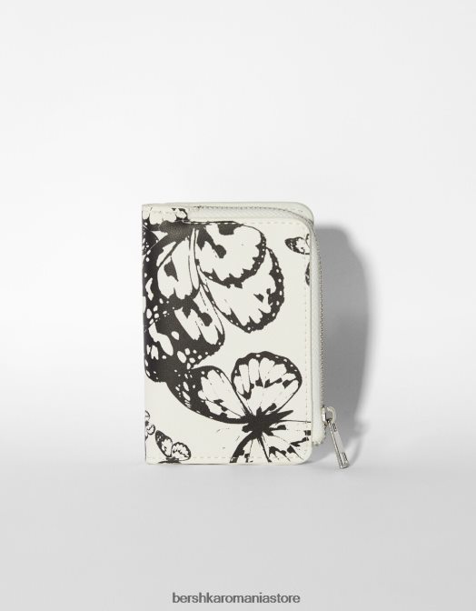 Bershka femei portofel cu imprimeu fluture alb Z86D2399 accesorii