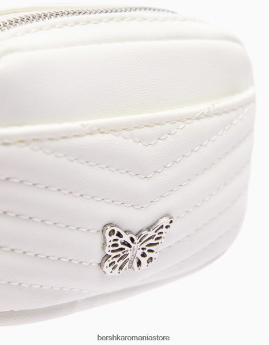 Bershka femei poseta matlasata cu detaliu alb Z86D2359 accesorii