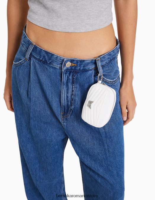 Bershka femei poseta matlasata cu detaliu alb Z86D2359 accesorii