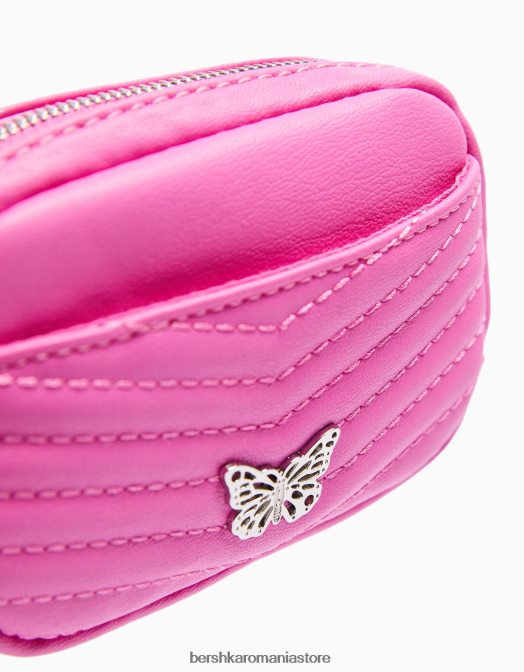 Bershka femei poseta matlasata cu detaliu roz Z86D2358 accesorii