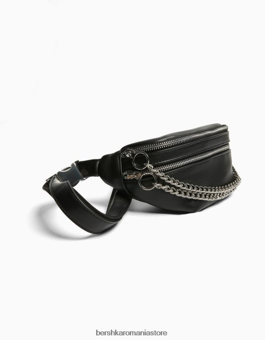 Bershka femei rochietă din imitație de piele negru Z86D2393 accesorii
