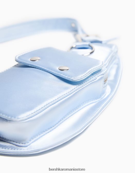 Bershka femei rucsac utilitar cu buzunare albastru deschis Z86D2367 accesorii