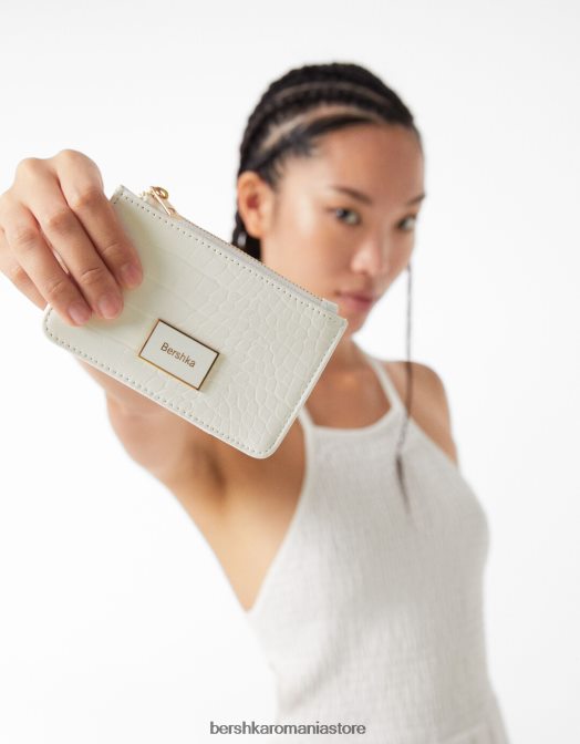 Bershka femei suport de card texturat alb Z86D2388 accesorii