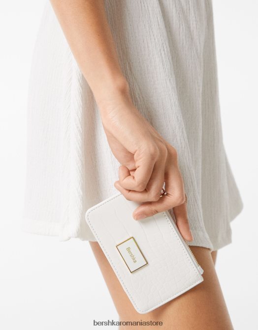 Bershka femei suport de card texturat alb Z86D2388 accesorii