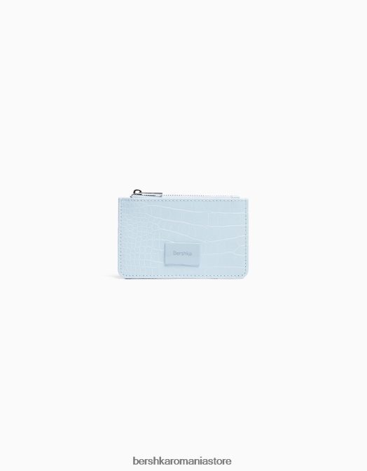 Bershka femei suport pentru carduri cu imprimeu animal cu placă în relief albastru deschis Z86D2377 accesorii