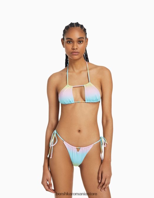 Bershka femei Top de bikini ombre cu detaliu de mărgele galben Z86D1813 îmbrăcăminte