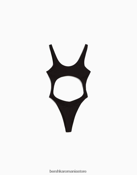 Bershka femei costum de baie cu deschidere negru Z86D1775 îmbrăcăminte