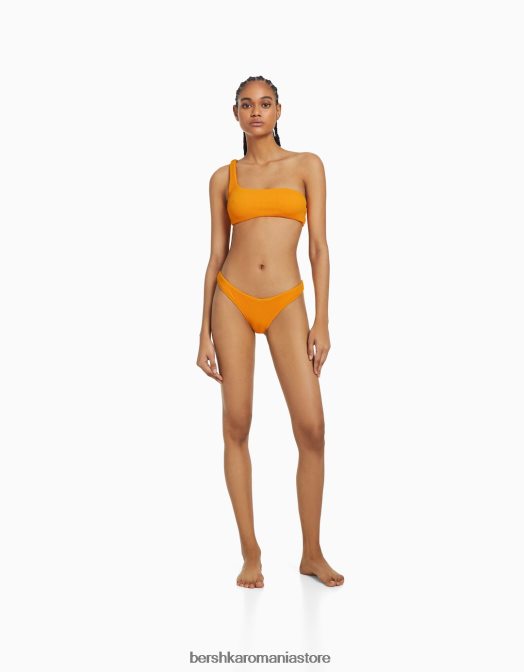 Bershka femei fund de bikini asimetric portocale Z86D1790 îmbrăcăminte