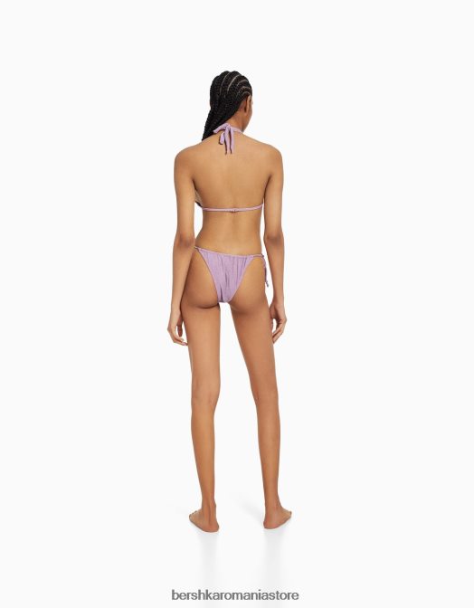Bershka femei fund de bikini cu fir lucios violet Z86D1808 îmbrăcăminte