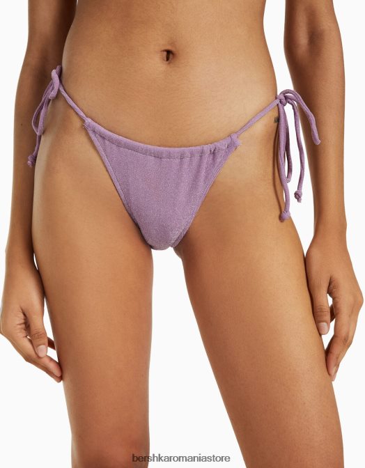 Bershka femei fund de bikini cu fir lucios violet Z86D1808 îmbrăcăminte