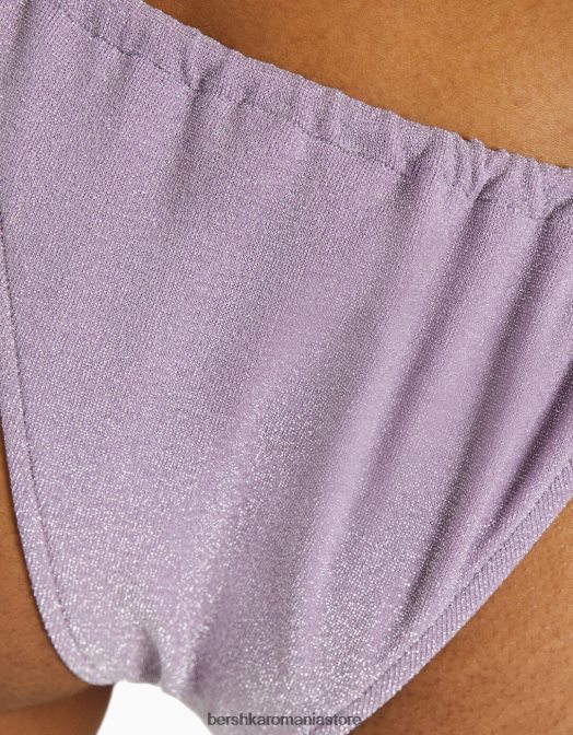 Bershka femei fund de bikini cu fir lucios violet Z86D1808 îmbrăcăminte