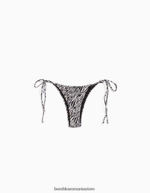 Bershka femei fund de bikini cu imprimeu zebră cremă Z86D1773 îmbrăcăminte
