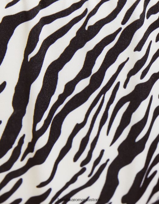 Bershka femei fund de bikini cu imprimeu zebră cremă Z86D1773 îmbrăcăminte