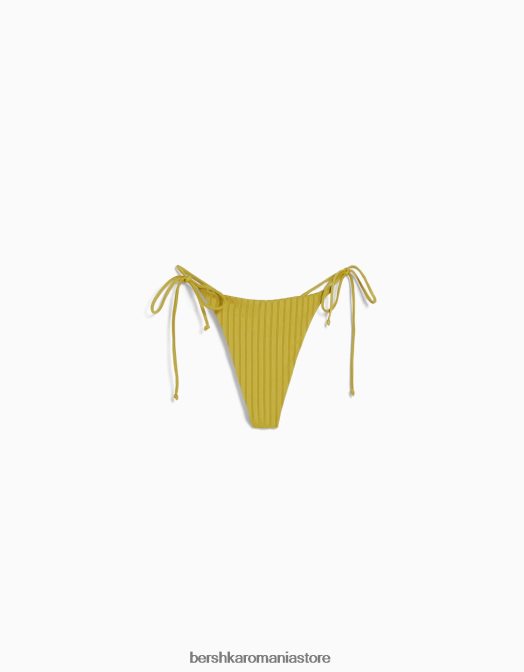Bershka femei fund de bikini largi cu nervuri verde Z86D1807 îmbrăcăminte
