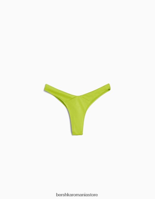 Bershka femei fund de bikini lucios cu cerc verde Z86D1823 îmbrăcăminte