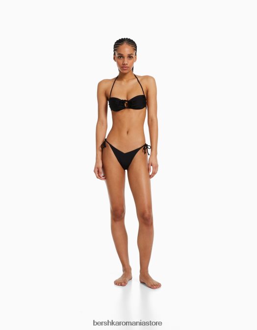 Bershka femei fund de bikini reglabil negru Z86D1779 îmbrăcăminte