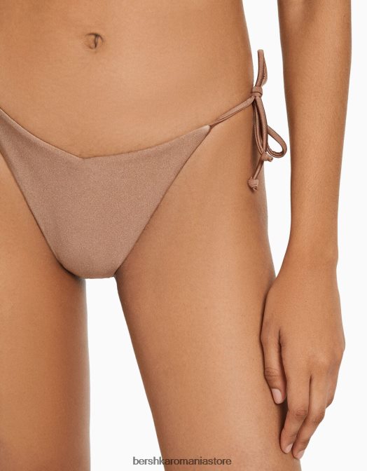 Bershka femei fund de bikini strălucitor maro Z86D1777 îmbrăcăminte